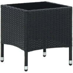 Garden Table Black 40x40x45 Cm Poly Rattan VidaXL