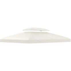 Outsunny 3x4m Gazebo Replacement Roof Canopy 2 Tier Top UV Cover Patio Cream