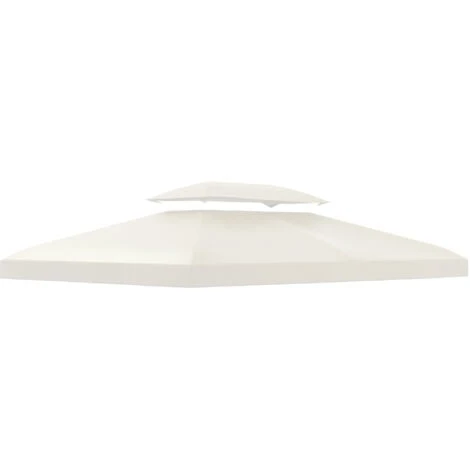 Outsunny 3x4m Gazebo Replacement Roof Canopy 2 Tier Top UV Cover Patio Cream