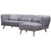 Cove Corner L-Shape 3 Seater Fabric Sofa In Grey