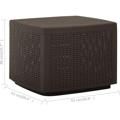 Garden Table Mocha 53x53x40 Cm Plastic VidaXL - Image 3