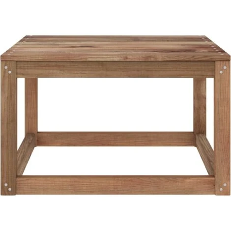 Garden Pallet Table Brown 60x60x36.5 Cm Impregnated Pine Wood VidaXL - Image 2