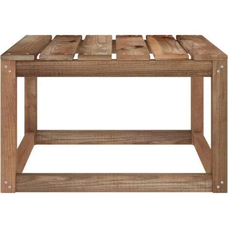 Garden Pallet Table Brown 60x60x36.5 Cm Impregnated Pine Wood VidaXL - Image 3
