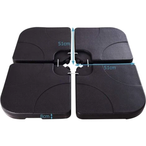 4PCS Rectangle Water Or Sand Filled Umbrella Base Weight Stand Heavy Duty 66KG - Image 5