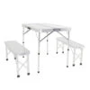 Charles Bentley ODYSSEY 4 Seater Compact Folding Aluminium Bench Dining Set Camp
