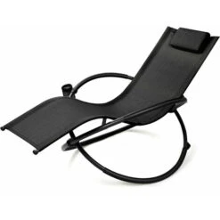 Orbital Lounger Outdoor Patio Rocking Chair Folding Zero-Gravity Rocker W/Pillow