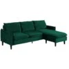 Aida 3 Seater Fabric Sofa With Matching Stool - Jade