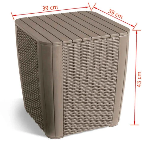 Garden Side Table Luzon Round Wicker Cappuccino Keter - Image 5