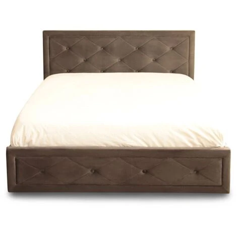 Frome Ottoman Gas Lift Storage Bed, Velvet Fabric And Sprung Slatted Base - Grey, 4FT6 Double - Image 2