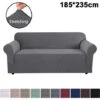 Stretch Sofa Cover Furniture Protector, Soft Sofa With Elastic Bottom, Checks Fleece Universal Solid Color Sofa Cover