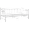 Pull-out Sofa Bed Frame White Metal 90x200 Cm VidaXL
