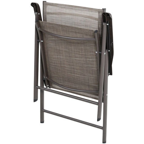 Livingandhome Set Of 2 Brown Garden Patio Folding Chairs - Image 4
