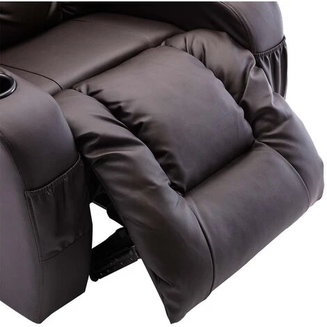 CAESAR HIGH BACK ELECTRIC BOND GRADE LEATHER RECLINER 3+2+1 SOFA ARMCHAIR SET BROWN 1 SEATER - Image 5