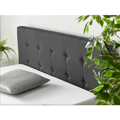 End Lift Ottoman Storage Bed Small Double Black Linen - Image 5