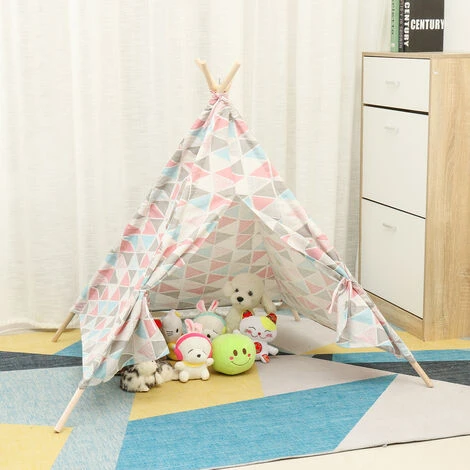 Play Tent Teepee Kids Play House Indoor Sleeping Multicolor - Image 5
