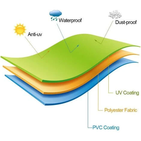 Parasol Cover, 265cm Garden Parasol Cover / Protective Cover For Oxford Waterproof Parasol, Black - Image 5