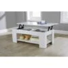 Modern Lift Up Top Coffee Table Storage Area Shelf Occasional Lap Top White