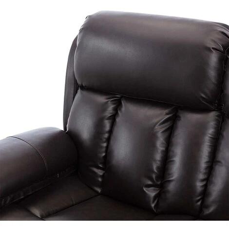 CHESTER HIGH BACK ELECTRIC BOND GRADE LEATHER RECLINER 3+2+1 SOFA ARMCHAIR SET BROWN 2 SEATER - Image 4
