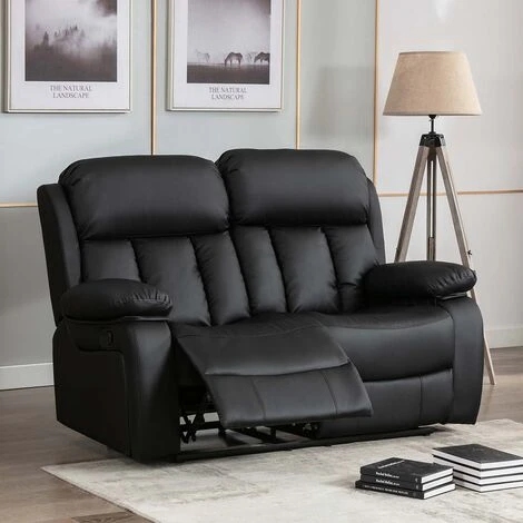 CHESTER HIGH BACK MANUAL BOND GRADE LEATHER RECLINER 3+2+1 SUITE SOFA ARMCHAIR SET BROWN 2 SEATER - Image 2
