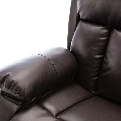 CHESTER HIGH BACK MANUAL BOND GRADE LEATHER RECLINER 3+2+1 SUITE SOFA ARMCHAIR SET BROWN 2 SEATER - Image 4