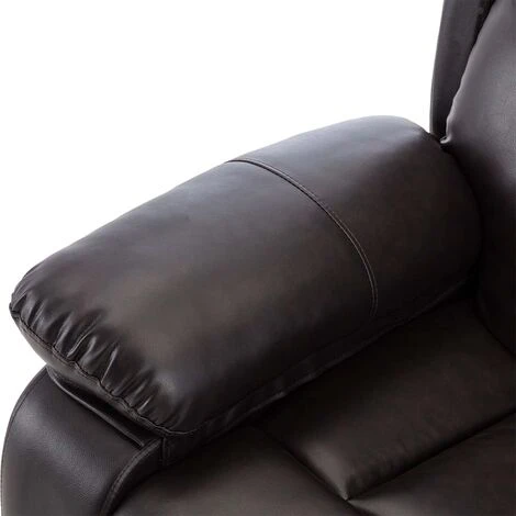 CHESTER HIGH BACK MANUAL BOND GRADE LEATHER RECLINER 3+2+1 SUITE SOFA ARMCHAIR SET BROWN 3 SEATER - Image 5