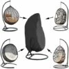 Garden Hanging Chair Cover Rattan Wicker Waterproof Hanging Chair Cover Egg Protective Cover Water And Dust Resistant Chair - 190 X115cm, Black SOEKAVIA
