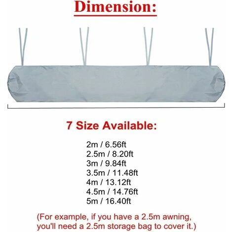 LangRay Awning Protective Cover Waterproof Awning Cover For Winter Storage (2.5m) - Image 2