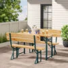 Livingandhome Set Of 3 Garden Wooden Folding Beer Table Bench Set