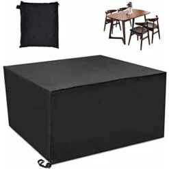 Garden Furniture Cover, Waterproof And Dustproof Protective Cover Tarpaulin Garden Cover, Polyester Garden Furniture Cover For Garden Living Room And Patio Furniture - Black SOEKAVIA