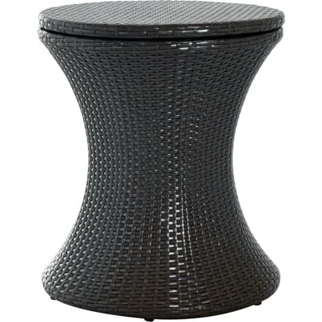 Outsunny Rattan Ice Bucket Activity Bar Cooler Table Beer Brown Outdoor Patio