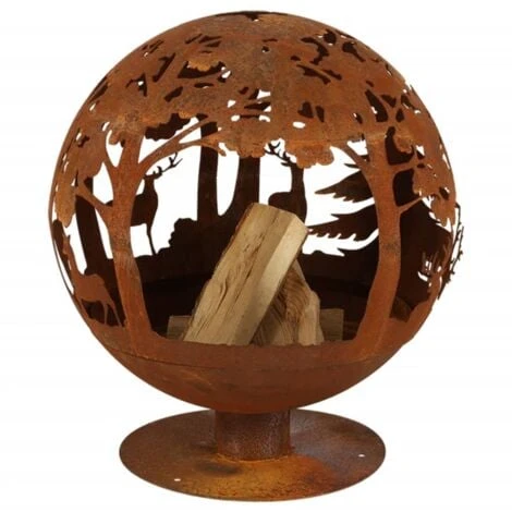 Fire Pit Laser Cut 57.5x57.5x66 Cm Rust FF261 Esschert Design - Image 3