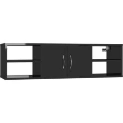 Wall Shelf High Gloss Black 102x30x29 Cm Engineered Wood VidaXL