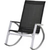 Outsunny Rocking Chair Sun Lounger Garden Seat High Back Texteline Black