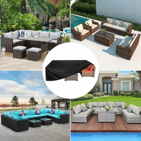 Garden Furniture Covers Waterproof,Patio Furniture Cover ,Rectangular Patio Table Cover- Upgraded 420D Heavy Duty Oxford Fabric Rattan Furniture Cover For Chair Sofa Outdoor(12312374cm) - Image 3