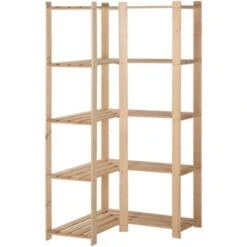 5-Tier Storage Corner Rack 82.5x82.5x170 Cm Solid Pinewood VidaXL
