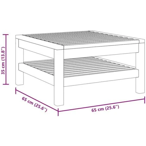 Coffee Table 65x65x35 Cm Solid Acacia Wood VidaXL - Image 3