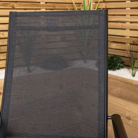 Multi Position High Back Reclining Garden / Outdoor Folding Chair In Black - Image 3