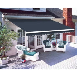 Greenbay 4 X 3m Manual Awning Garden Patio Canopy Sun Shade Shelter Retractable Blue
