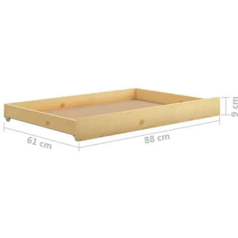 Day Bed Drawers 2 Pcs Solid Pinewood VidaXL - Image 3