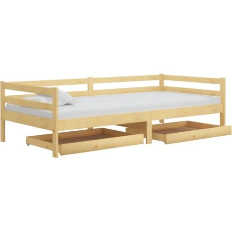 Day Bed Drawers 2 Pcs Solid Pinewood VidaXL - Image 4