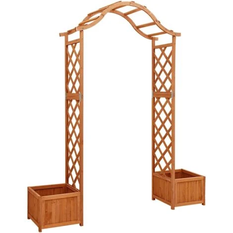 Garden Pergola With Planter Solid Firwood VidaXL