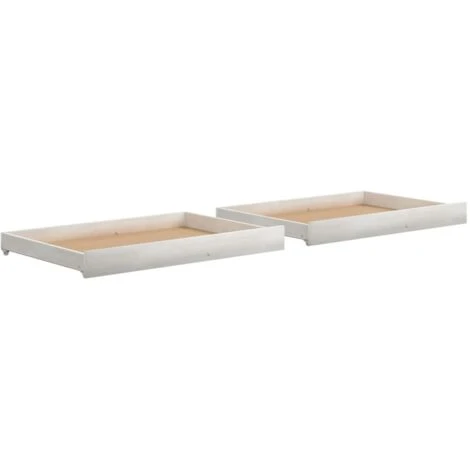 Day Bed Drawers 2 Pcs White Solid Pinewood VidaXL