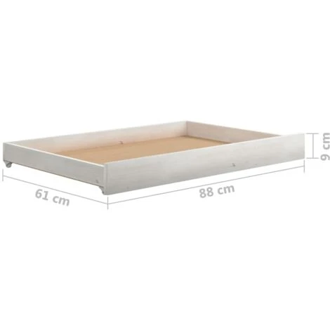 Day Bed Drawers 2 Pcs White Solid Pinewood VidaXL - Image 3