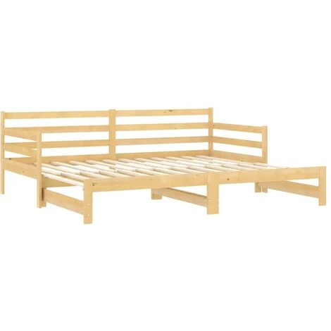 Pull-out Day Bed Solid Pinewood 2x VidaXL - Image 5