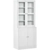 HOMCOM Modern Bookcase Display Storage Cabinet W/ Doors Adjustable Shelves