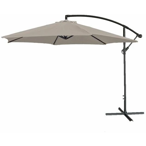 Airwave 3m Banana Cantilever Parasol Umbrella - Grey - Image 5