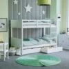 Gemini 3ft Single Wood Detachable Bunk Bed 2pc Underbed Drawers, White