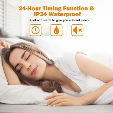 COSTWAY Wall Mounted Infrared Patio Heater With Remote Control,61 X 9 X 19cm, LED Display, 3 Heat Settings & 24-Hour Timer, Angle Adjustable Indoor Outdoor Electric Warmer, IP34 Waterproof - Image 5