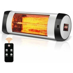 1500W Electric Infrared Heater Wall Mounted Garden Patio Heater Remote Control