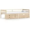 Bed Frame With Drawers&Cabinet Solid Pinewood 90x200 Cm VidaXL